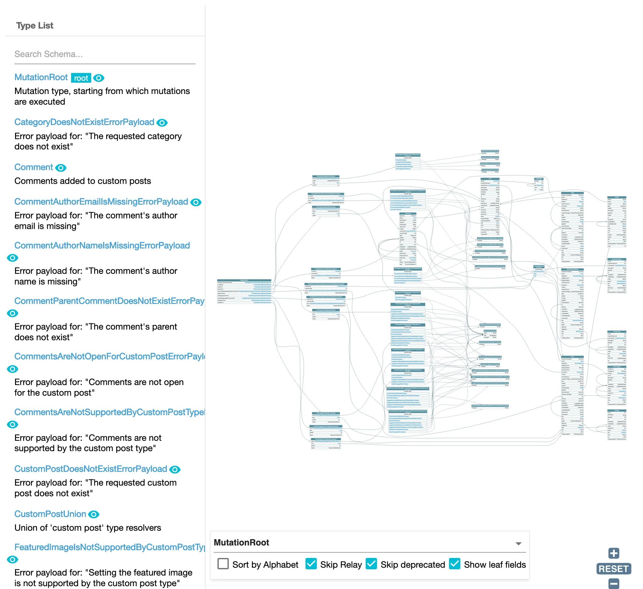 Schemat GraphQL z typami obiektów payload dla mutations Schemat GraphQL z typami obiektów payload dla mutations