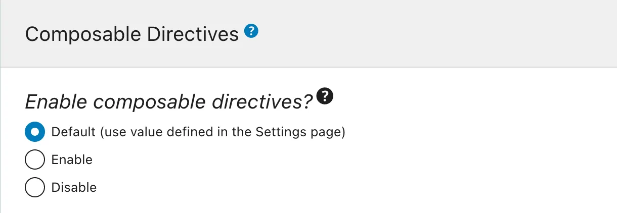 Composable Directives w Schema Configuration