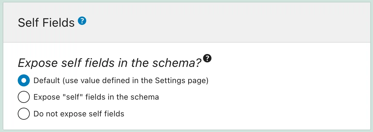 Dodawanie pól self do schematu, ustawione w konfiguracji schematu Dodawanie pól self do schematu, ustawione w konfiguracji schematu