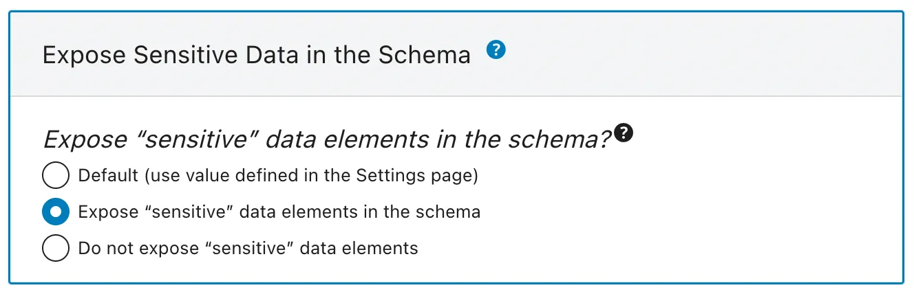 Dodawanie elementów danych wrażliwych do schematu, skonfigurowane w Schema configuration Dodawanie elementów danych wrażliwych do schematu, skonfigurowane w Schema configuration