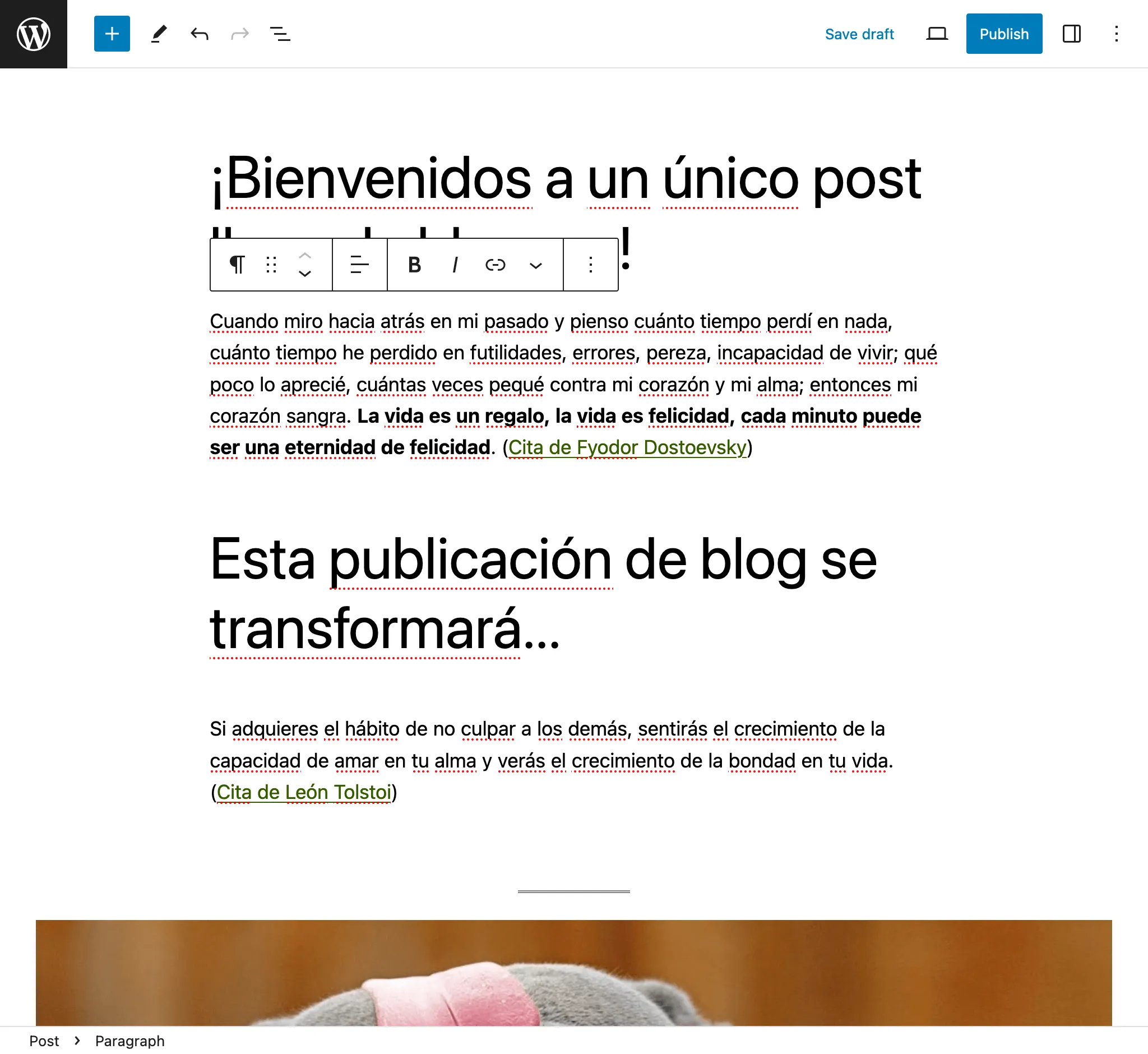 Poprawianie tłumaczenia w edytorze WordPress