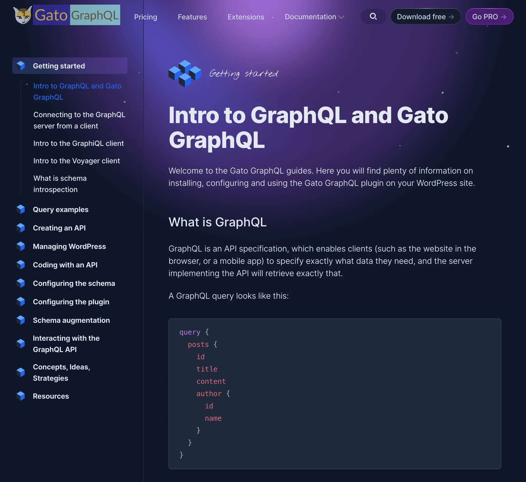 Dokumentacja na nowej stronie Gato GraphQL
